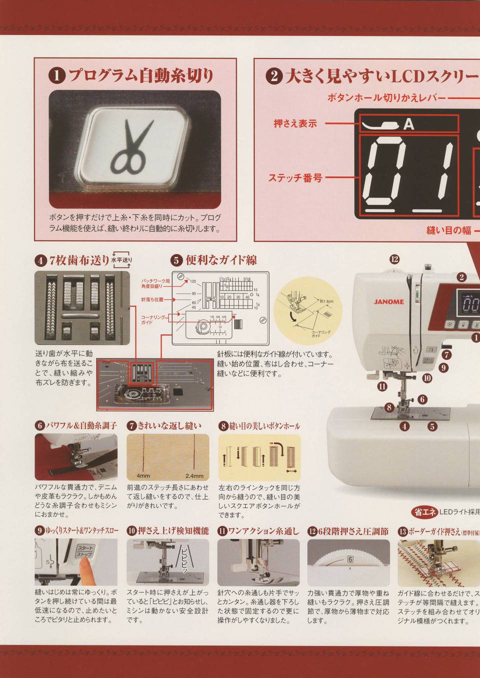 限定値下 ジャノメ ME830 コンピュータミシン おまけ沢山＆保証書の+